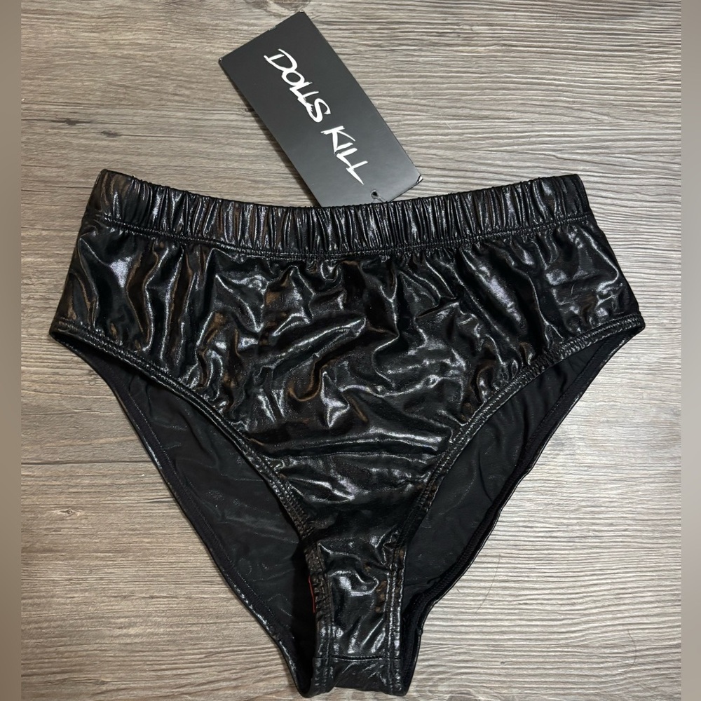 NWT Dolls Kill / Club Exx Dark Euphoric Element Metallic Bottoms